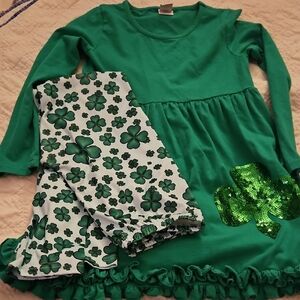 Green Shamrock Kids Matching Set